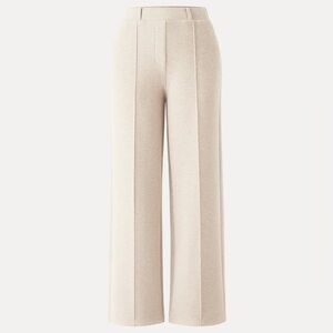 OGL FuzzLuxe High Waisted Straight Leg Pull On Pant Heather Beige Size S